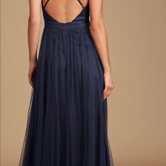 NWT. LULUS NAVY MAXI DRRSS - Picture 2 of 2